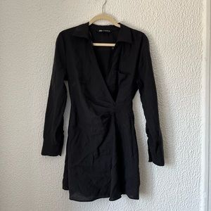 Zara Black Flowy Black Mini Dress size XS never worn